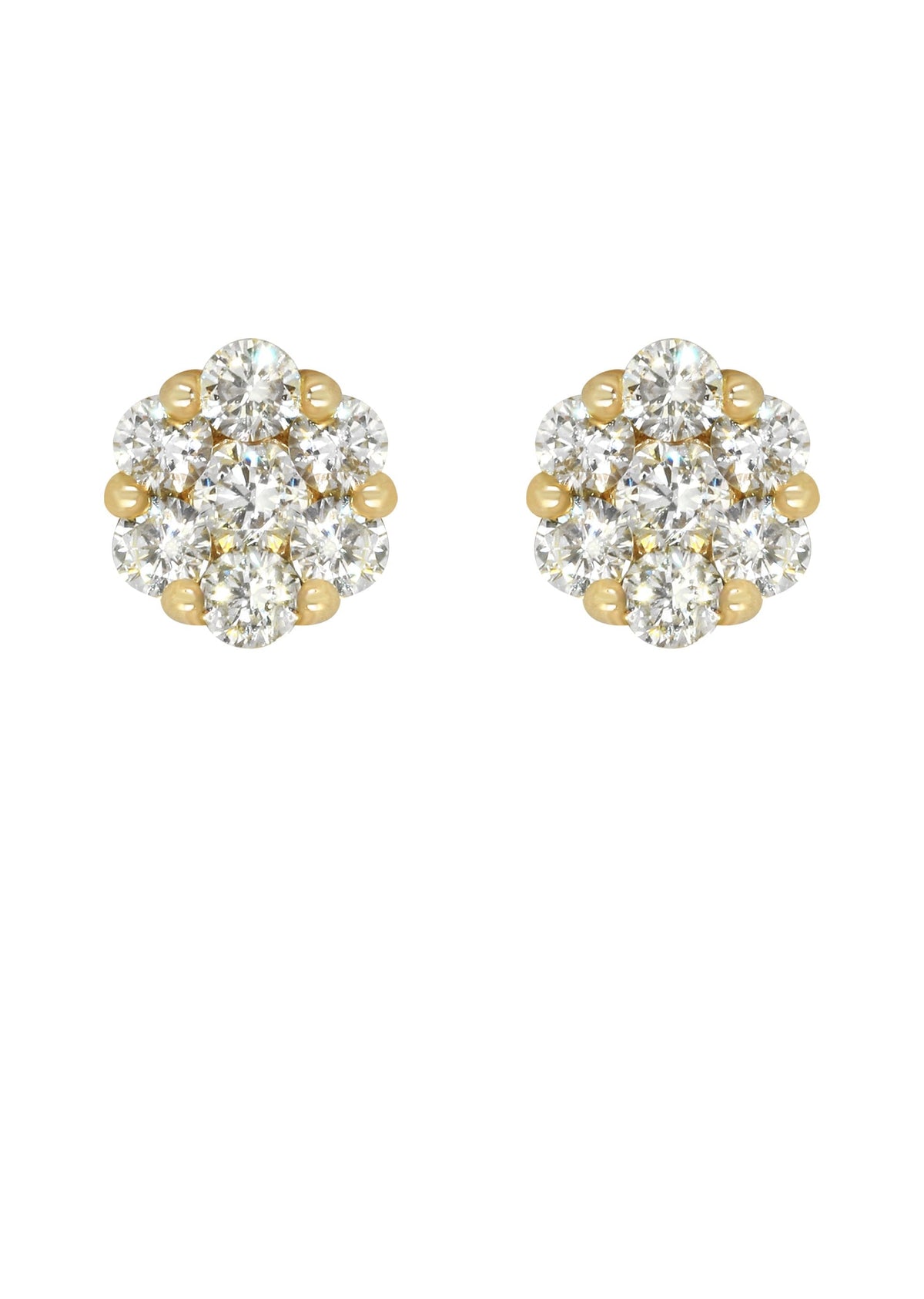 Mens Stud Diamond Earrings | 0.87 Carats 14K Yellow Gold