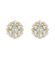 Mens Stud Diamond Earrings | 0.87 Carats 14K Yellow Gold