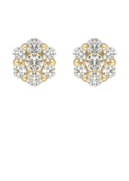 Mens Stud Diamond Earrings | 1.7 Carats 14K Yellow Gold