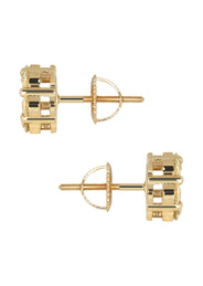 Mens Stud Diamond Earrings | 1.7 Carats 14K Yellow Gold