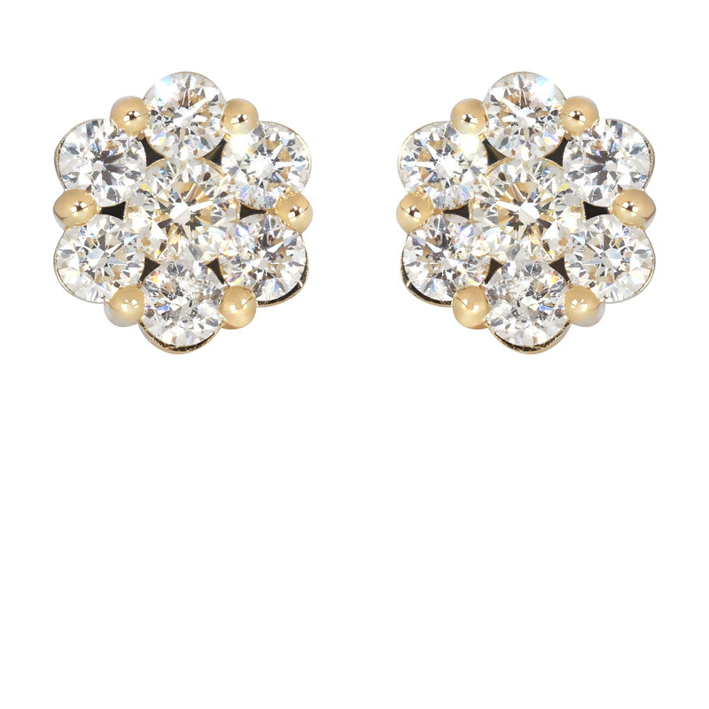 Mens Stud Diamond Earrings | 3.45 Carats 14K Yellow Gold