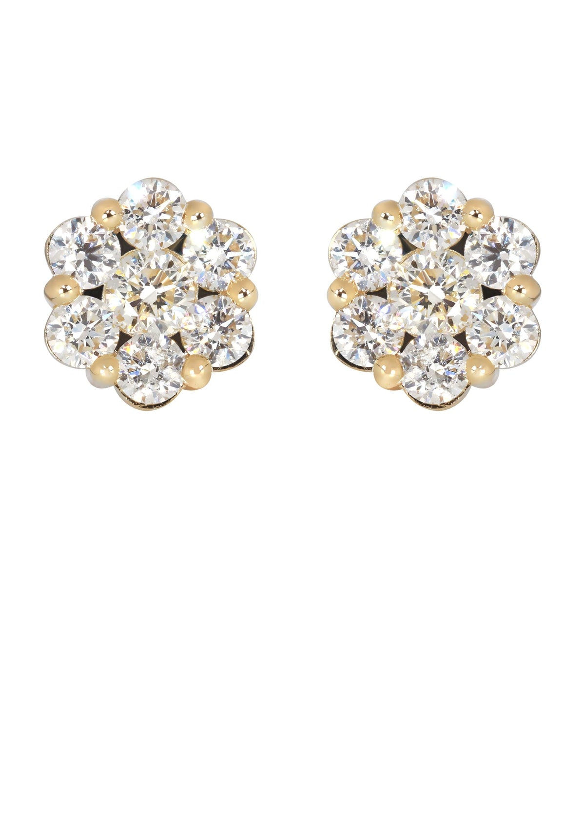Mens Stud Diamond Earrings | 3.45 Carats 14K Yellow Gold