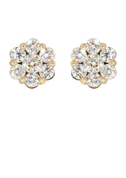 Mens Stud Diamond Earrings | 3.45 Carats 14K Yellow Gold