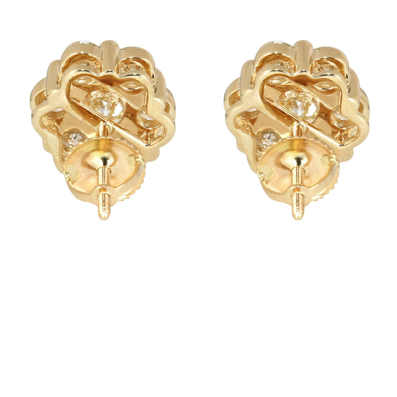 Mens Stud Diamond Earrings | 3.45 Carats 14K Yellow Gold