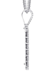14K White Gold Diamond Dog Tag Necklace | 3.22 Carats