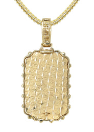 14K Yellow Gold Diamond Dog Tag Necklace | 2.76 Carats