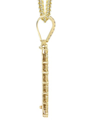 14K Yellow Gold Diamond Dog Tag Necklace | 2.76 Carats