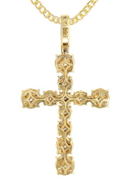 14K Yellow Gold Diamond Cross Necklace | 4.5 Carats
