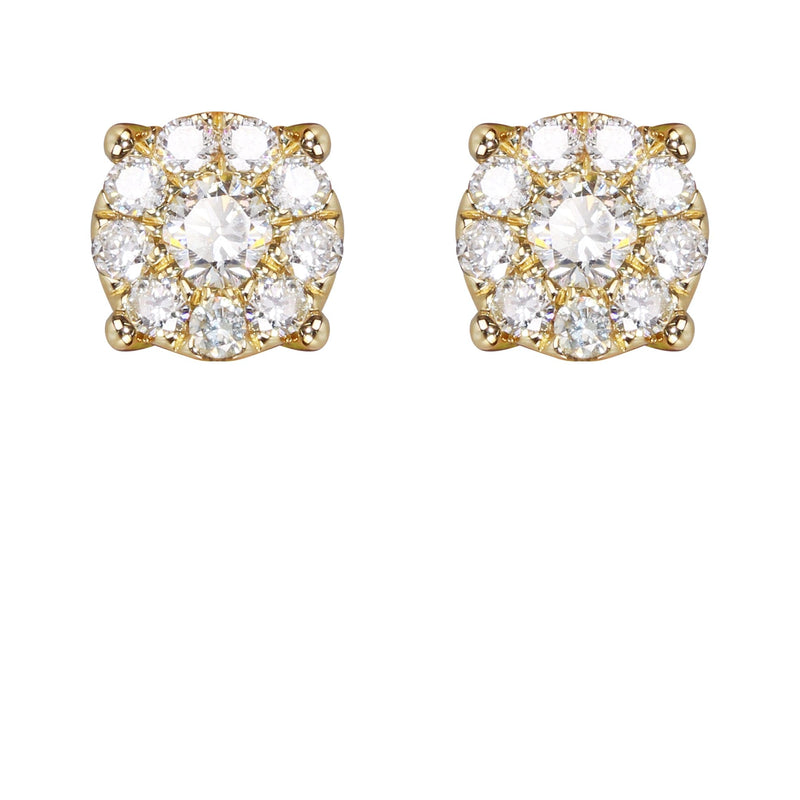 Mens Stud Diamond Earrings | 0.45 Carats 14K Yellow Gold