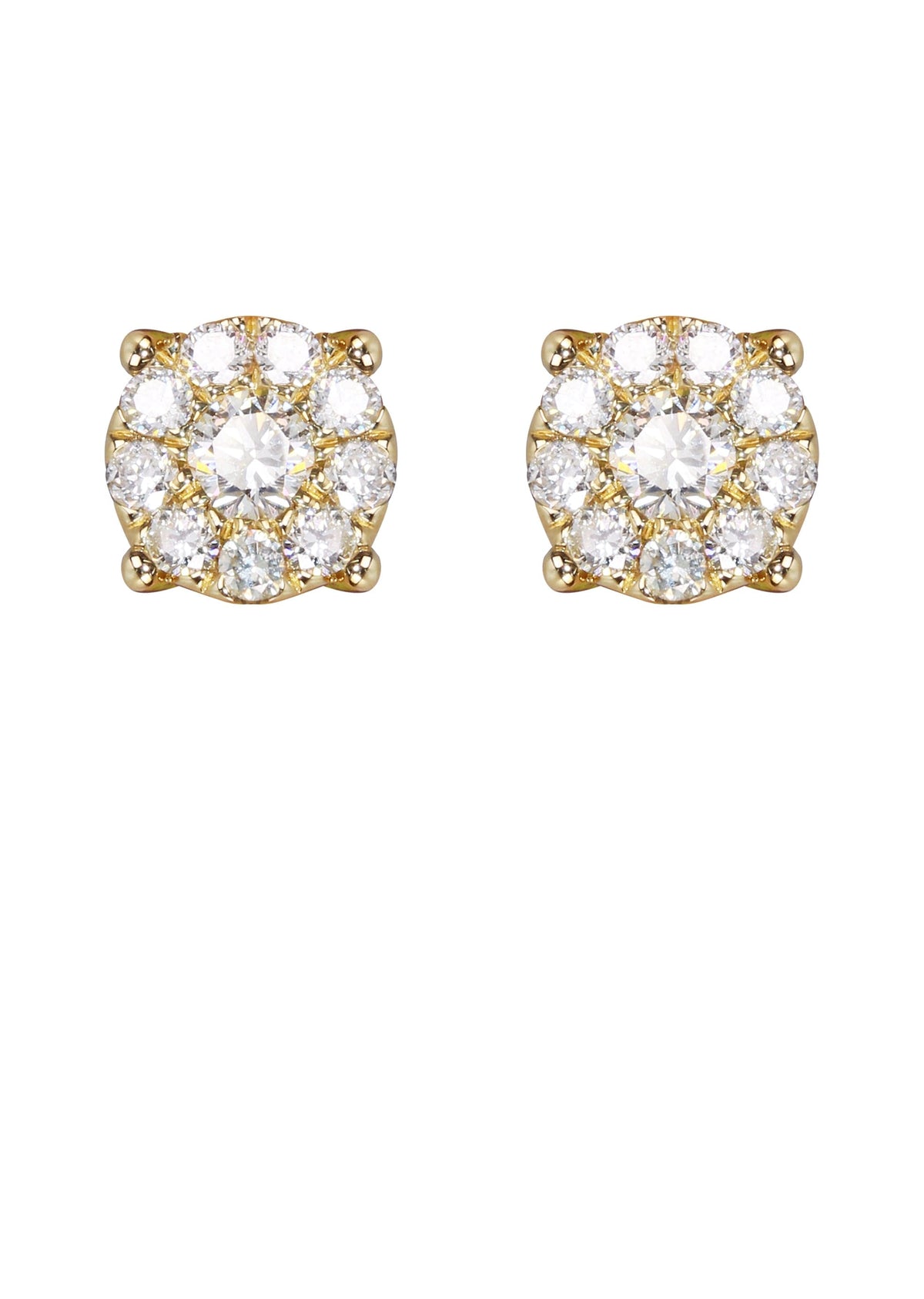 Mens Stud Diamond Earrings | 0.45 Carats 14K Yellow Gold