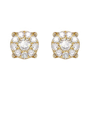 Mens Stud Diamond Earrings | 0.45 Carats 14K Yellow Gold