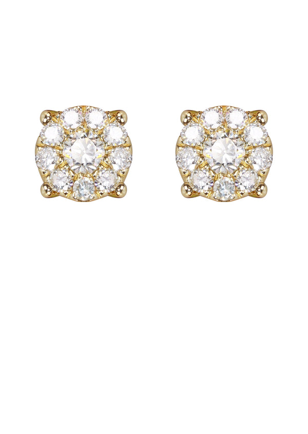 Mens Stud Diamond Earrings | 0.45 Carats 14K Yellow Gold