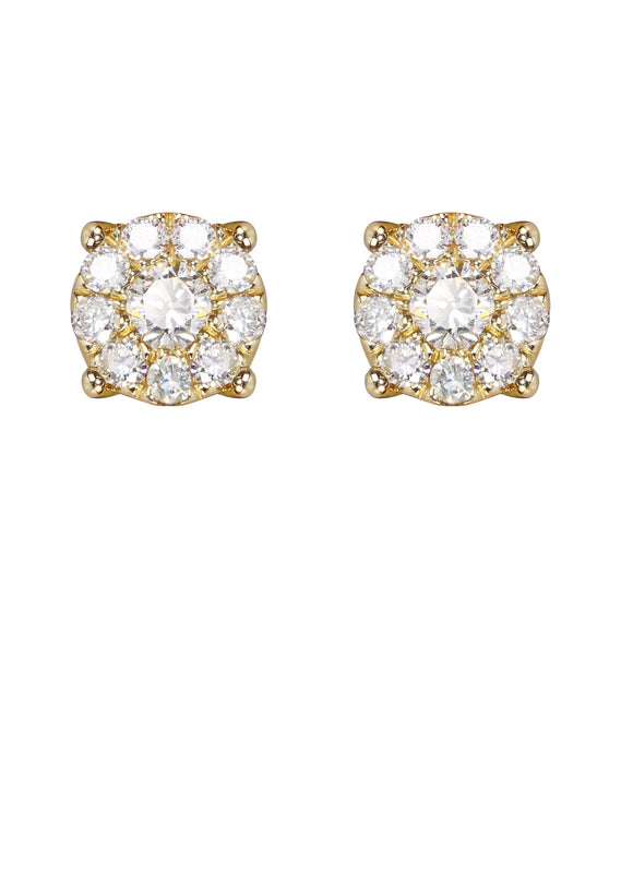 Mens Stud Diamond Earrings | 0.45 Carats 14K Yellow Gold