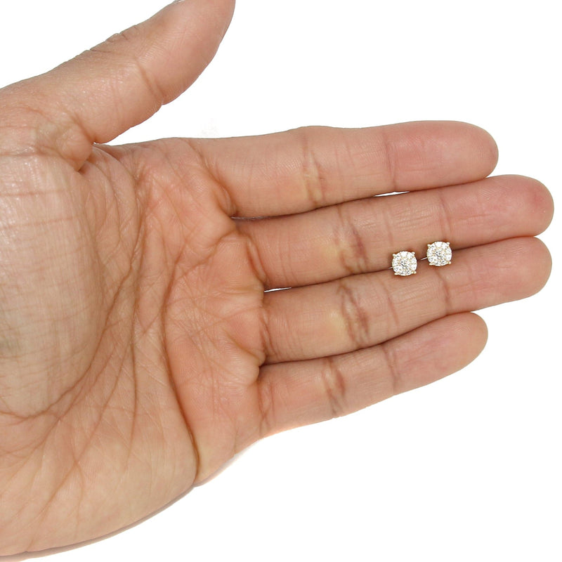 Mens Stud Diamond Earrings | 0.45 Carats 14K Yellow Gold