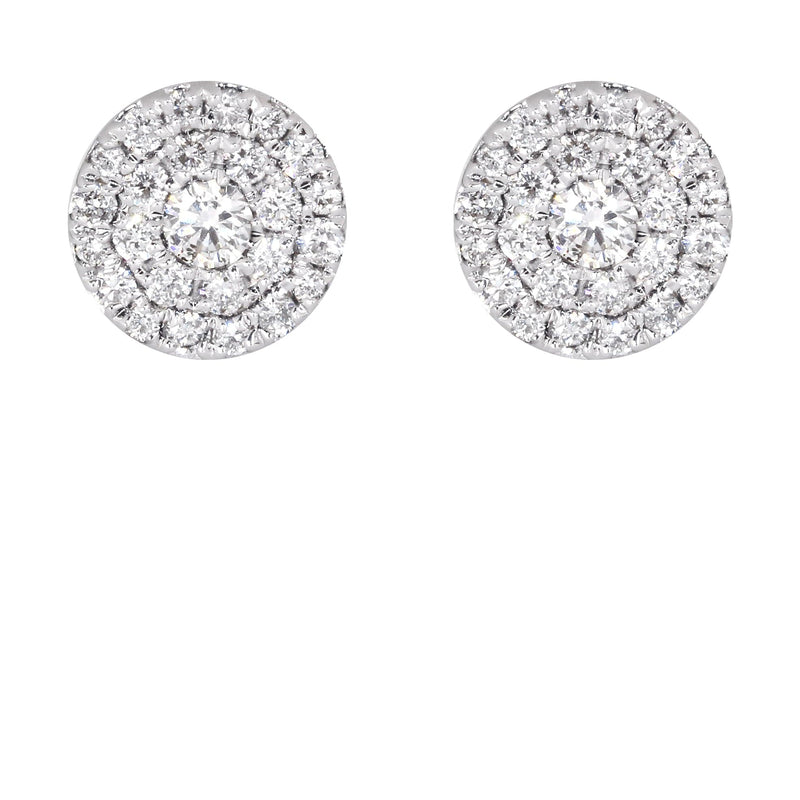 Mens Stud Diamond Earrings | 0.6 Carats 14K White Gold