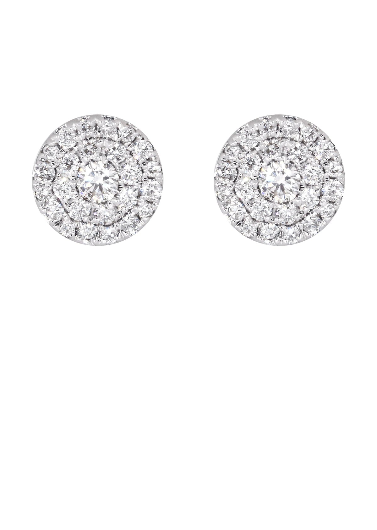 Mens Stud Diamond Earrings | 0.6 Carats 14K White Gold