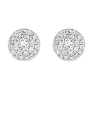 Mens Stud Diamond Earrings | 0.6 Carats 14K White Gold