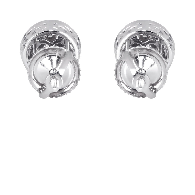 Mens Stud Diamond Earrings | 0.6 Carats 14K White Gold
