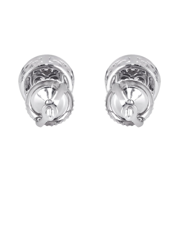 Mens Stud Diamond Earrings | 0.6 Carats 14K White Gold