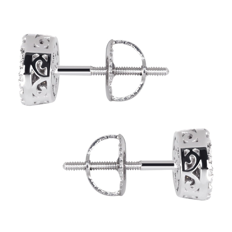 Mens Stud Diamond Earrings | 0.6 Carats 14K White Gold