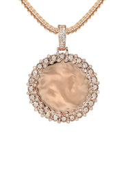 14K Rose Gold Diamond Round Picture Pendant Necklace | 0.63 Carats | Appx. 16 Grams