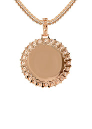 14K Rose Gold Diamond Round Picture Pendant Necklace | 0.63 Carats | Appx. 16 Grams