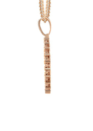 14K Rose Gold Diamond Round Picture Pendant Necklace | 0.63 Carats | Appx. 16 Grams
