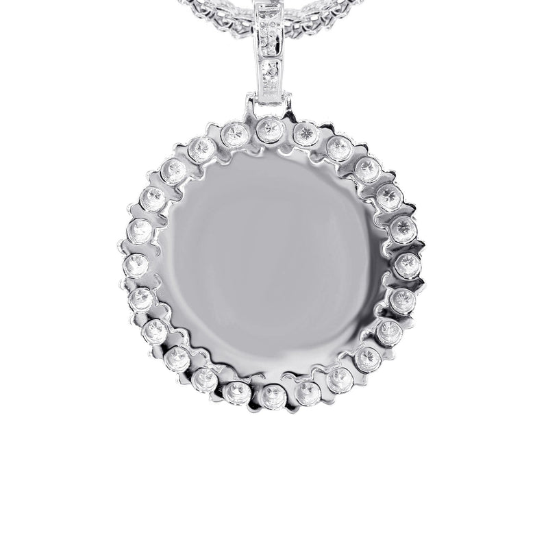 14K White Gold Diamond Round Picture Pendant Necklace | 0.63 Carats | Appx. 16 Grams