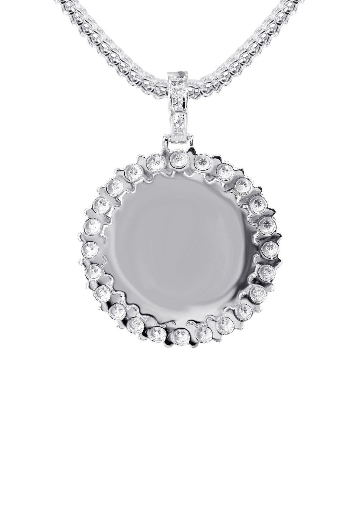 14K White Gold Diamond Round Picture Pendant Necklace | 0.63 Carats | Appx. 16 Grams