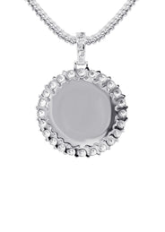 14K White Gold Diamond Round Picture Pendant Necklace | 0.63 Carats | Appx. 16 Grams