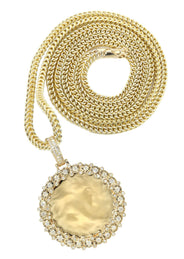 14K Yellow Gold Diamond Round Picture Pendant Necklace | 0.63 Carats | Appx. 16 Grams