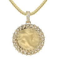 14K Yellow Gold Diamond Round Picture Pendant Necklace | 0.63 Carats | Appx. 16 Grams
