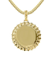 14K Yellow Gold Diamond Round Picture Pendant Necklace | 0.63 Carats | Appx. 16 Grams
