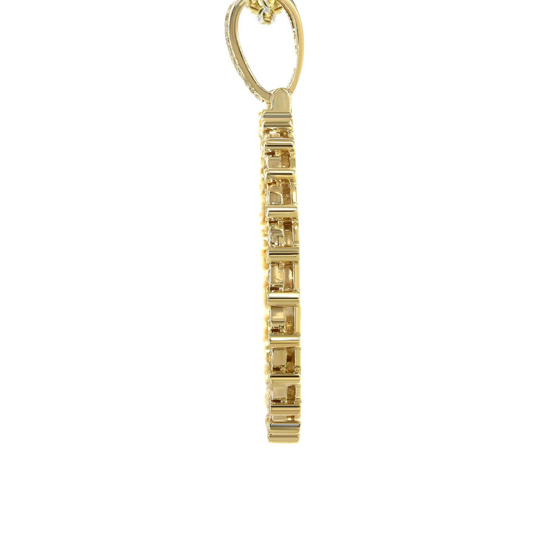 14K Yellow Gold Diamond Round Picture Pendant Necklace | 0.63 Carats | Appx. 16 Grams