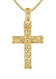 14K Yellow Gold Diamond Cross Necklace | 1.04 Carats