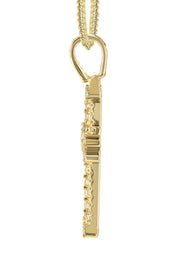 14K Yellow Gold Diamond Cross Necklace | 1.04 Carats