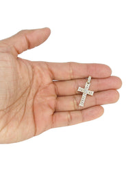 14K Yellow Gold Diamond Cross Necklace | 1.04 Carats