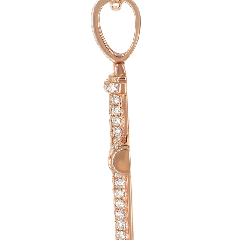 14K Rose Gold Diamond Cross Necklace | 1.28 Carats