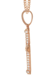 14K Rose Gold Diamond Cross Necklace | 1.28 Carats