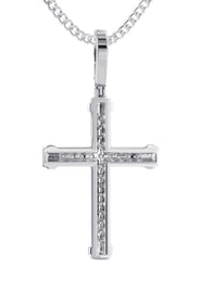 14K White Gold Diamond Cross Necklace | 1.28 Carats