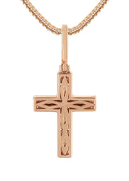 14K Rose Gold Diamond Cross Necklace | 0.98 Carats