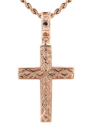 14K Rose Gold Diamond Cross Necklace | 1.69 Carats