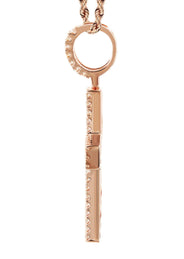 14K Rose Gold Diamond Cross Necklace | 1.69 Carats