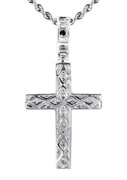 14K White Gold Diamond Cross Necklace | 1.69 Carats