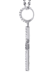 14K White Gold Diamond Cross Necklace | 1.69 Carats