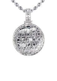 14K White Gold Diamond Round Picture Pendant Necklace | 3.11 Carats | Appx. 20.6 Grams
