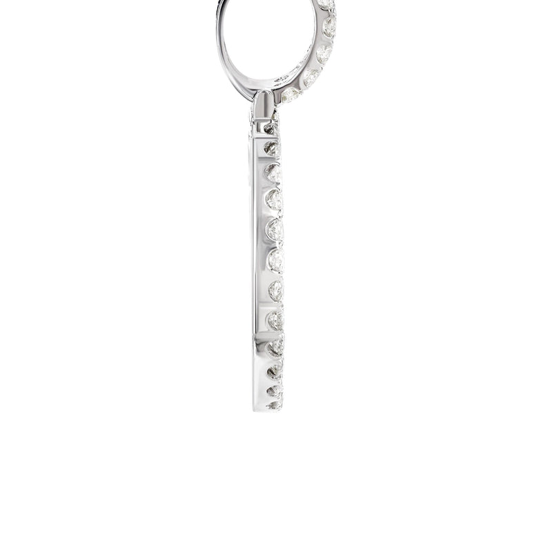 14K White Gold Diamond Round Picture Pendant Necklace | 3.11 Carats | Appx. 20.6 Grams