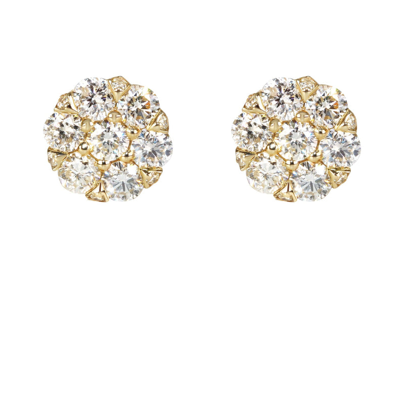 Mens Stud Diamond Earrings | 1.25 Carats 14K Yellow Gold