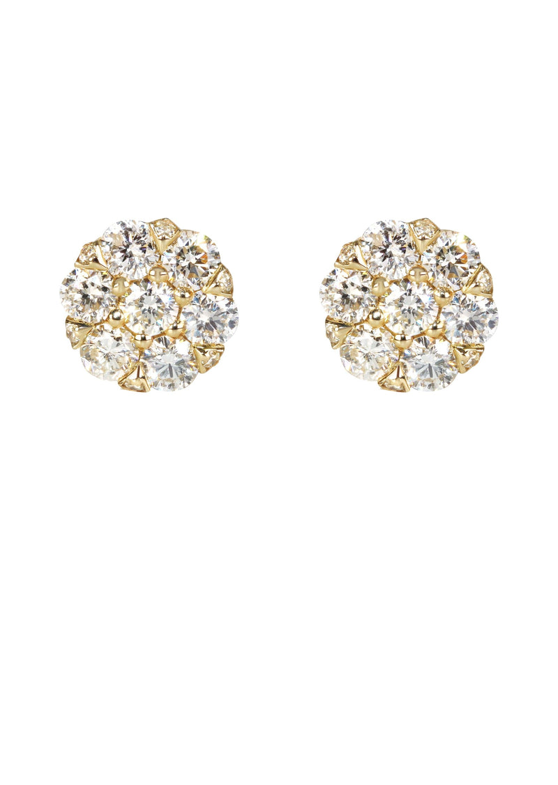 Mens Stud Diamond Earrings | 1.25 Carats 14K Yellow Gold