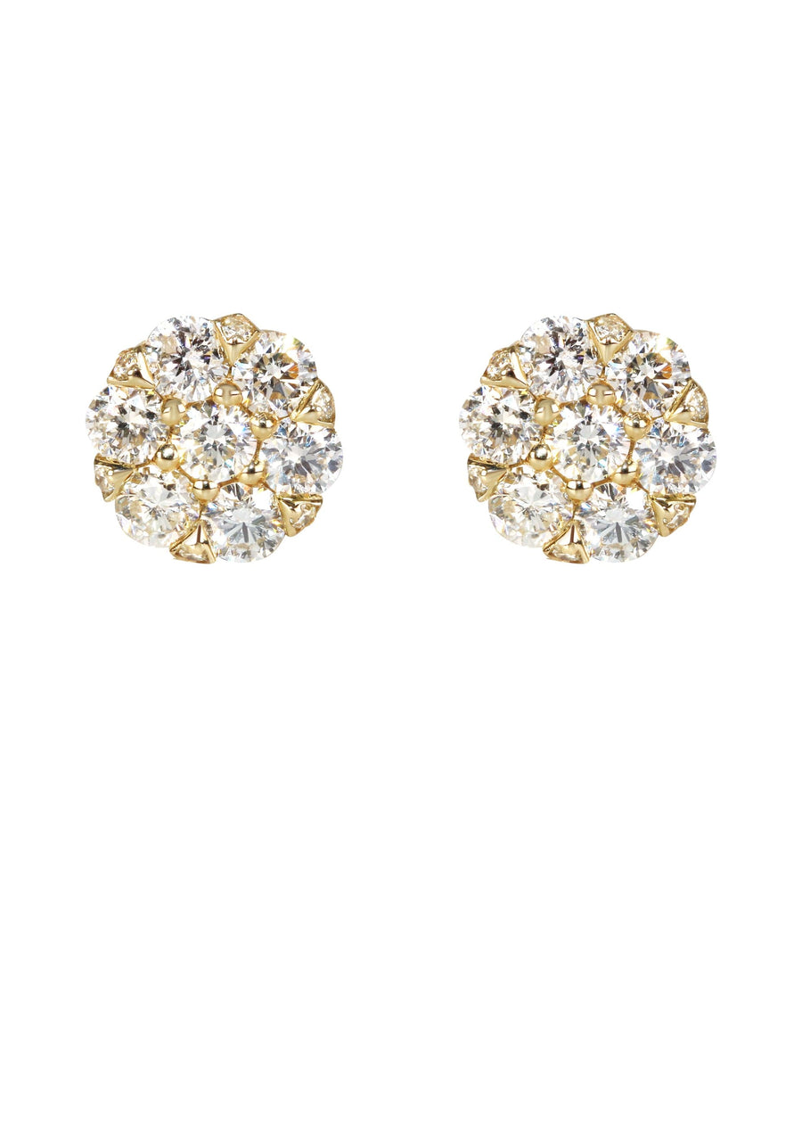 Mens Stud Diamond Earrings | 1.25 Carats 14K Yellow Gold